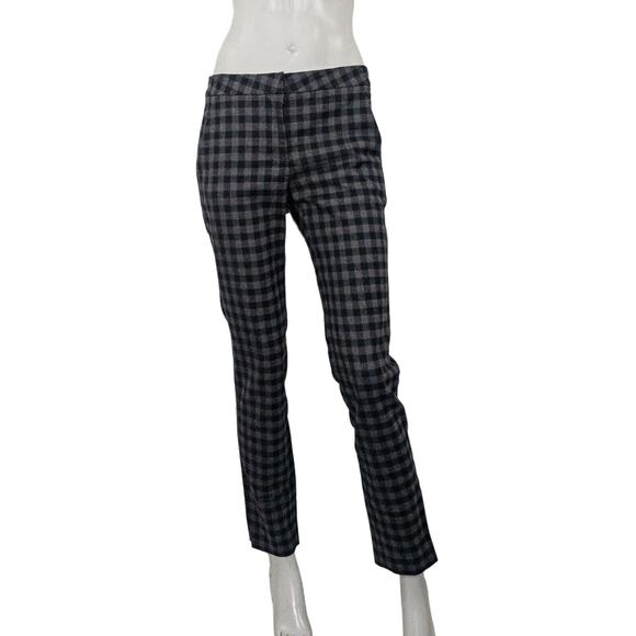 A.L.C Cotton Wool Checker Dress Pants in Gray Black Women's 4 - Picture 1 of 10